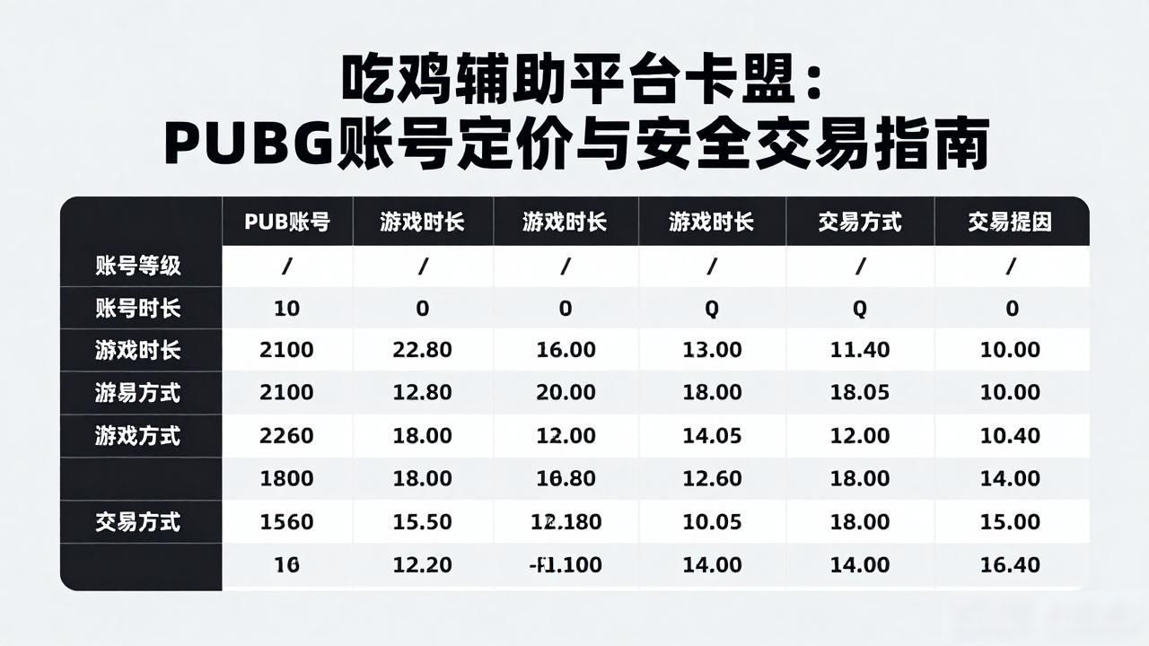 吃鸡辅助平台卡盟_PUBG账号交易定价合理_交易猫平台验号保障