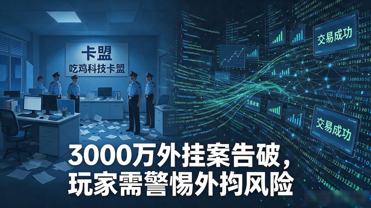 江苏连云港警方破获3000余万吃鸡游戏外挂案_公安部挂牌督办游戏外挂案_吃鸡科技卡盟